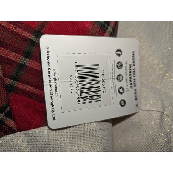 GlitzHome Plaid Round Christmas tree skirt Truck tree 48" Round - Picture 3 of 5